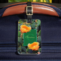 Personalisiertes Monogramm Orange Prickly Pear Cac