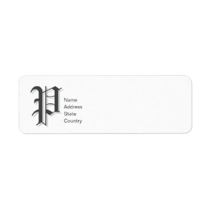 Personalisiertes Monogramm P Rücksendeetikett
