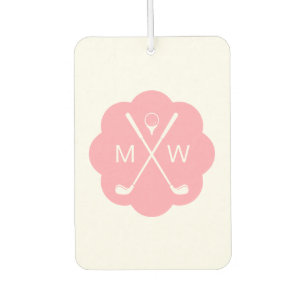 Personalisiertes Monogramm Pink Autolufterfrischer