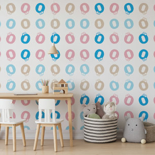 Personalisiertes Monogramm Pink Blue Kids Letting Tapete