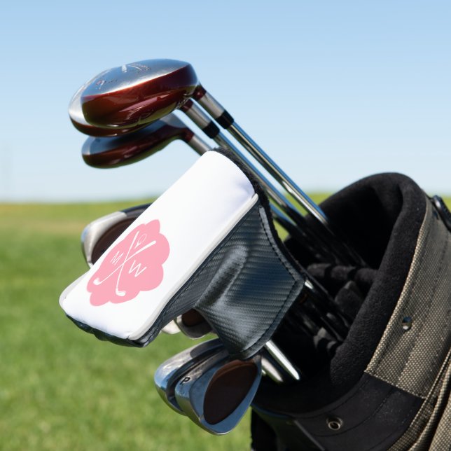 Personalisiertes Monogramm Pink Golf Headcover (In Situ)
