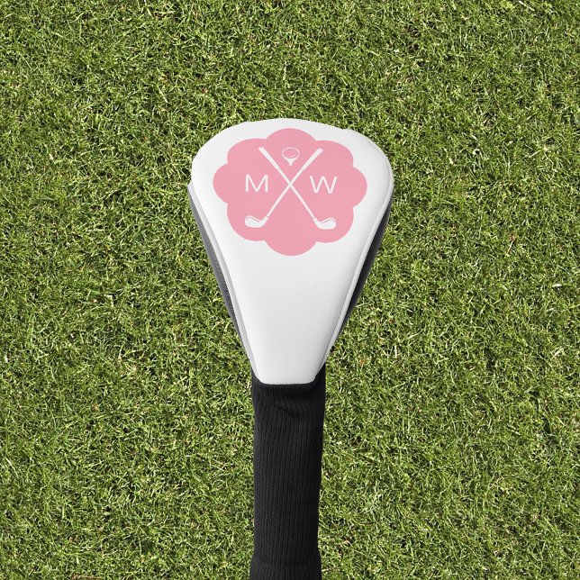 Personalisiertes Monogramm Pink Golf Headcover (Von Creator hochgeladen)