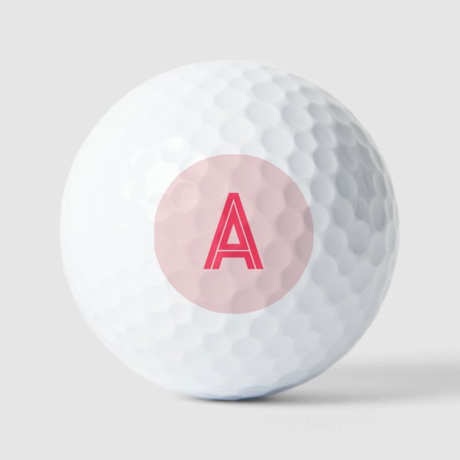 Personalisiertes Monogramm Pink Golfball (Vorderseite)