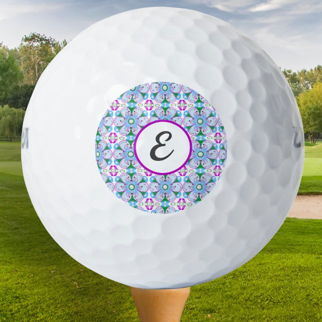 Personalisiertes Monogramm Pink Women's Golf Patte Golfball (Von Creator hochgeladen)