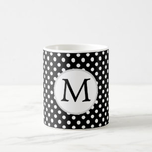 Personalisiertes Monogramm-Polka-Punktmuster in Sc Tasse