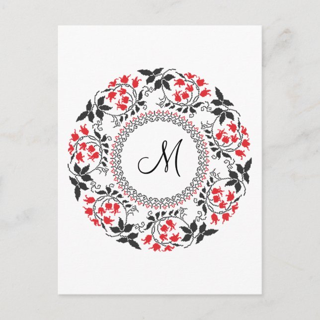 Personalisiertes Monogramm Postkarte (Vorderseite)