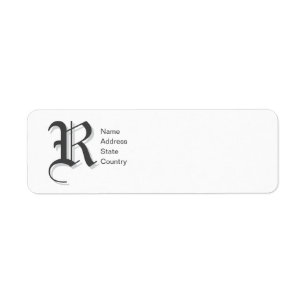 Personalisiertes Monogramm R Rücksendeetikett
