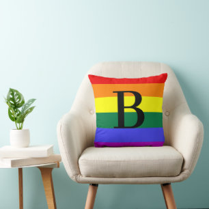 Personalisiertes Monogramm-Rainbow-LGBT-Prix-Gesch Kissen