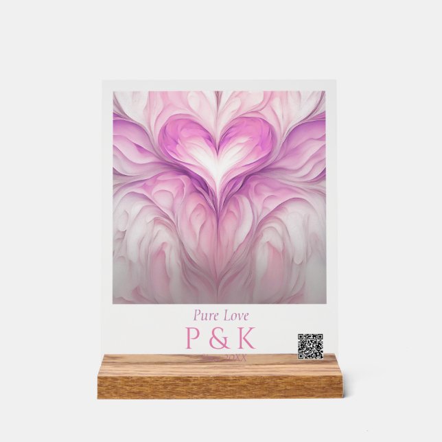 Personalisiertes Monogramm "Reine Liebe" für Paar Acrylschild (Vorderseite)