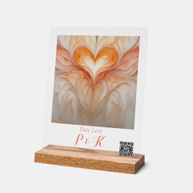Personalisiertes Monogramm "Reine Liebe" für Paar Acrylschild (Winkel)