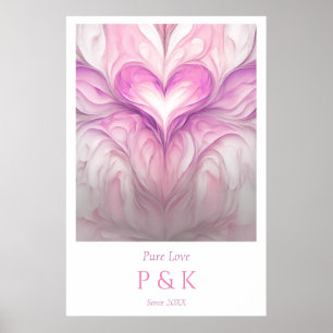Personalisiertes Monogramm "Reine Liebe" für Paar Poster