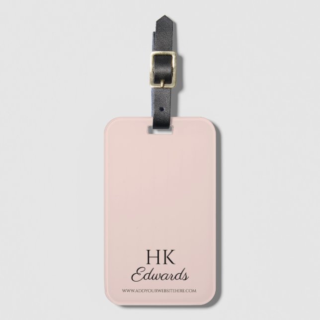 Personalisiertes Monogramm rosa Luggy Gepäckanhänger (Vorderseite Vertikal)