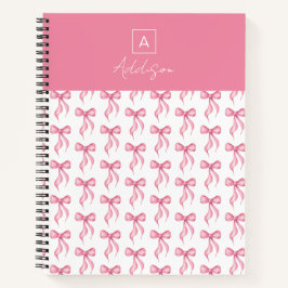 Personalisiertes Monogramm rosa Muster Notizbuch