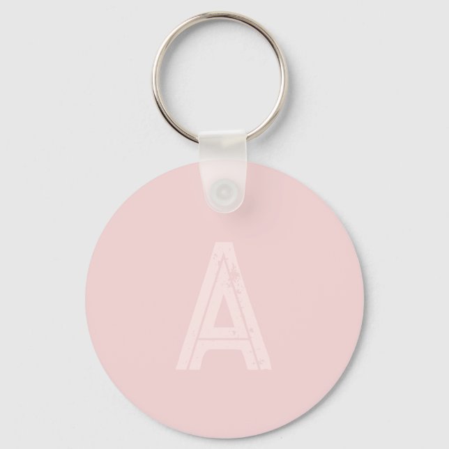 Personalisiertes Monogramm Rosa Schlüsselanhänger (Vorderseite)