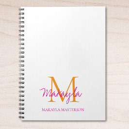 Personalisiertes Monogramm Rosa Skript Name Notizblock