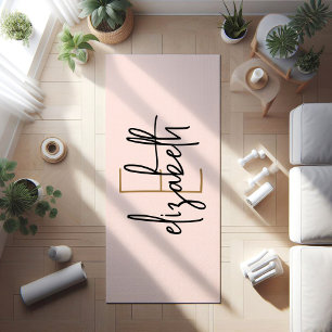Personalisiertes Monogramm Rosa Yogamatte