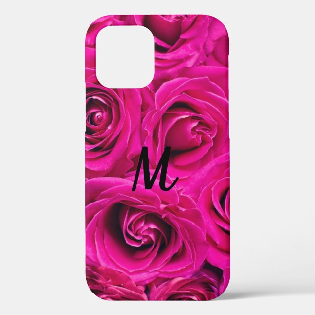 Personalisiertes Monogramm Rose Case-Mate iPhone Hülle (Rückseite)