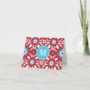 Personalisiertes Monogramm-rote aquamarine blaue