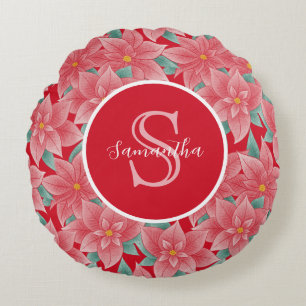 Personalisiertes Monogramm Rundes Kissen