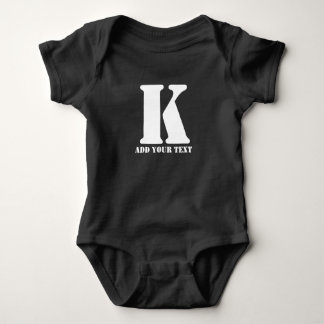 Personalisiertes Monogramm Schwarz Benutzerdefinie Baby Strampler