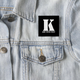 Personalisiertes Monogramm Schwarz Benutzerdefinie Button