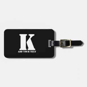 Personalisiertes Monogramm Schwarz Benutzerdefinie Gepäckanhänger