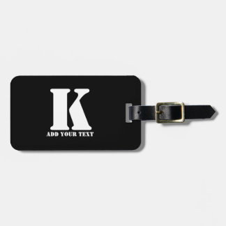 Personalisiertes Monogramm Schwarz Benutzerdefinie Gepäckanhänger