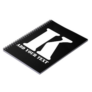 Personalisiertes Monogramm Schwarz Benutzerdefinie Notizblock