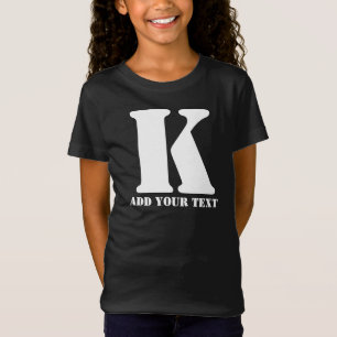 Personalisiertes Monogramm Schwarz Benutzerdefinie T-Shirt