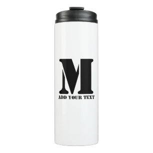 Personalisiertes Monogramm Schwarz Benutzerdefinie Thermosbecher