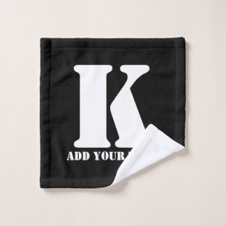 Personalisiertes Monogramm Schwarz Benutzerdefinie Waschlappen