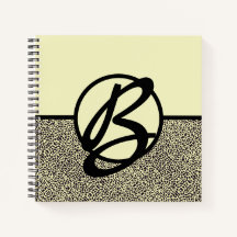 Personalisiertes Monogramm Schwarz Creme Leopard