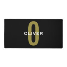 Personalisiertes Monogramm Schwarz Gold Weiß Name