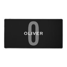 Personalisiertes Monogramm Schwarz Grau Weiß Name