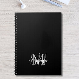 Personalisiertes Monogramm Schwarz Notizblock