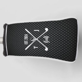 Personalisiertes Monogramm Schwarz und Weiß, textu Golf Headcover