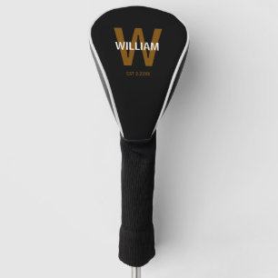 Personalisiertes Monogramm schwarz & weiß Golf Headcover
