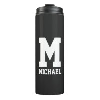 Personalisiertes Monogramm schwarze Tumbler-Flasch