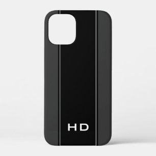 Personalisiertes Monogramm schwarzes iPhone 12 Geh Case-Mate iPhone Hülle