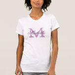 Personalisiertes Monogramm Shirt | Lavendel<br><div class="desc">Personalisierte Monogramm-Bräute für Shirts | lila / lavender lila und weiß. mit Monogramm T-Shirts mit individuelle Name in elegantem Skripttext. Personalisieren Sie für Brautmädchen,  Blume,  Trauzeugin,  Ehrenmatron,  Brautmutter etc. Niedliche Idee für Hochzeitsfeier,  Brautparty und Junggeselinnen-Abschied.</div>