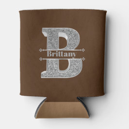 Personalisiertes Monogramm Silver Initial B Ihr Na Dosenkühler