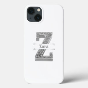 Personalisiertes Monogramm Silver Initial Z Ihr Na Case-Mate iPhone Hülle