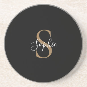 Personalisiertes Monogramm-Skript Elegant Individu Getränkeuntersetzer