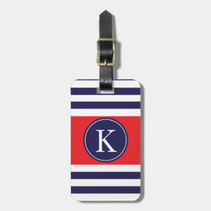 Personalisiertes Monogramm Stripes Gepäckanhänger