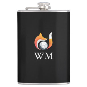 Personalisiertes Monogramm Stylischer Fuchs und Go Flachmann