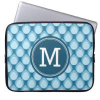 Personalisiertes Monogramm Teadrop Muster-Blau