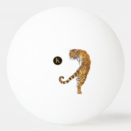Personalisiertes Monogramm Tiger Wildtier Tischtennisball