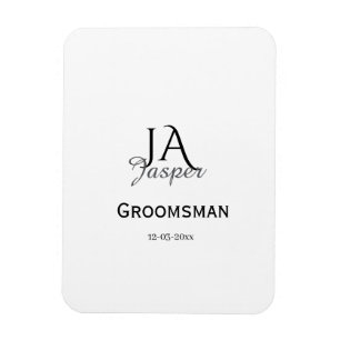 Personalisiertes Monogramm Trauzeuge Brautführer N Magnet