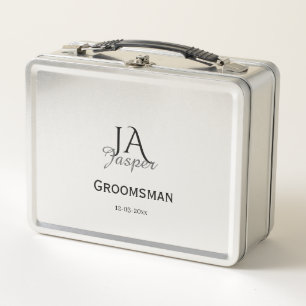 Personalisiertes Monogramm Trauzeuge Brautführer N Metall Brotdose