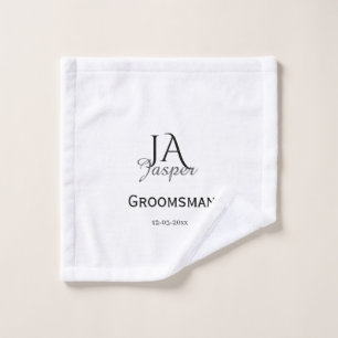 Personalisiertes Monogramm Trauzeuge Brautführer N Waschlappen